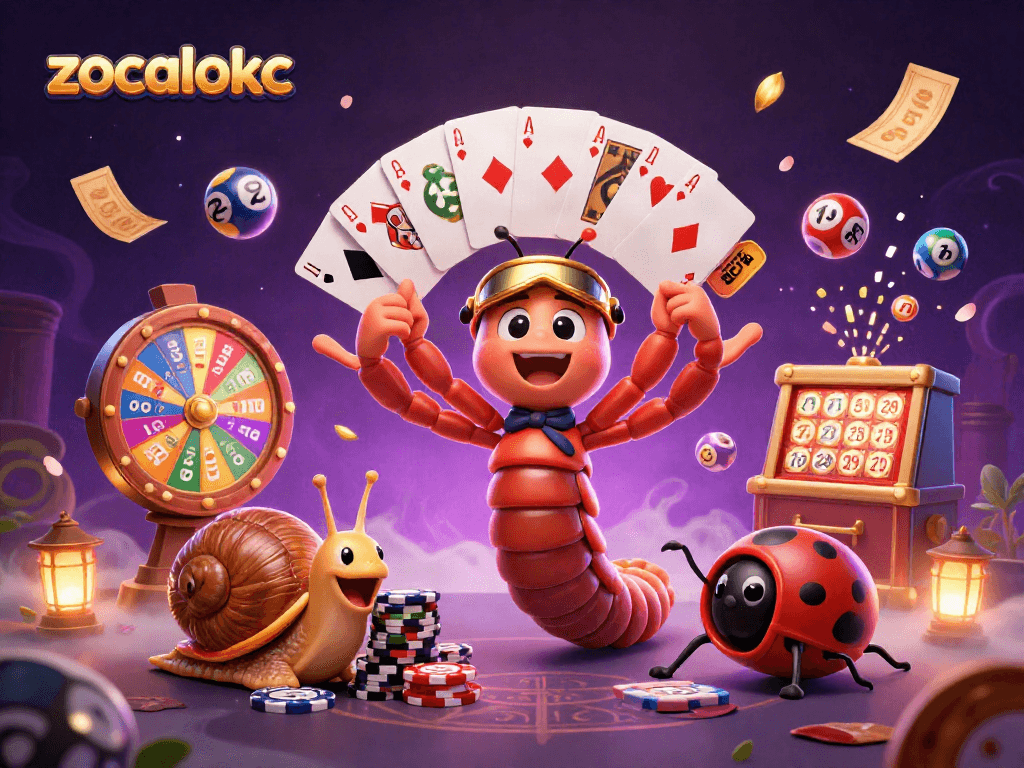Experience thrilling games at zocalokc with vibrant characters in an exciting casino scene.