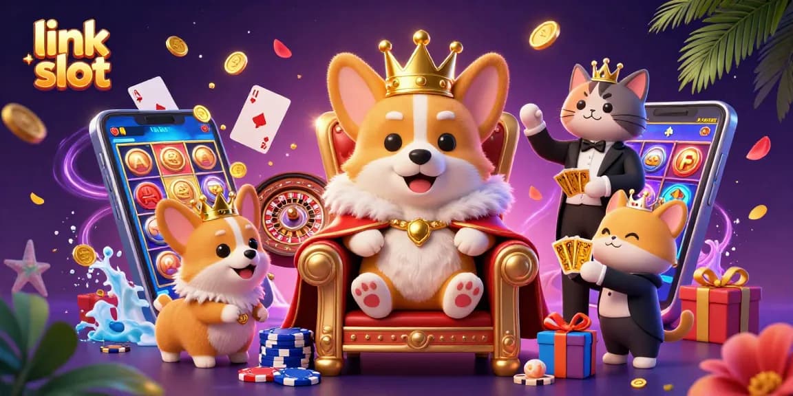Tampilkan kemenangan besar di link slot dengan ilustrasi kasino yang megah dan mengesankan.