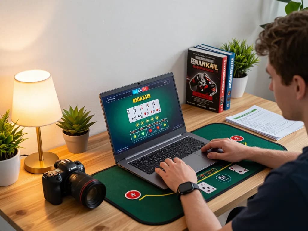 Engaging in a thrilling online blackjack game at home, gameradar offers exciting gameplay insights.