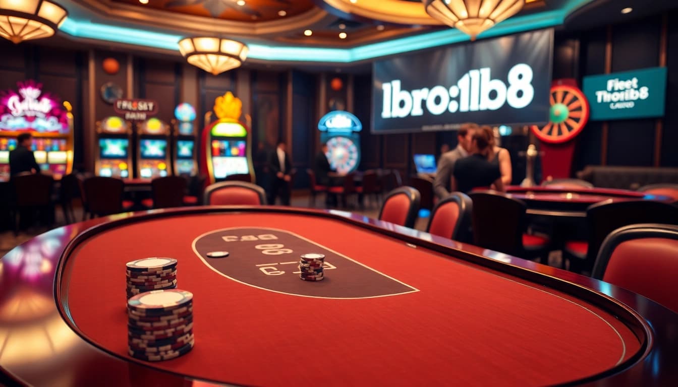 Bro138 players enjoying an exciting high-stakes poker game at a luxurious casino table.