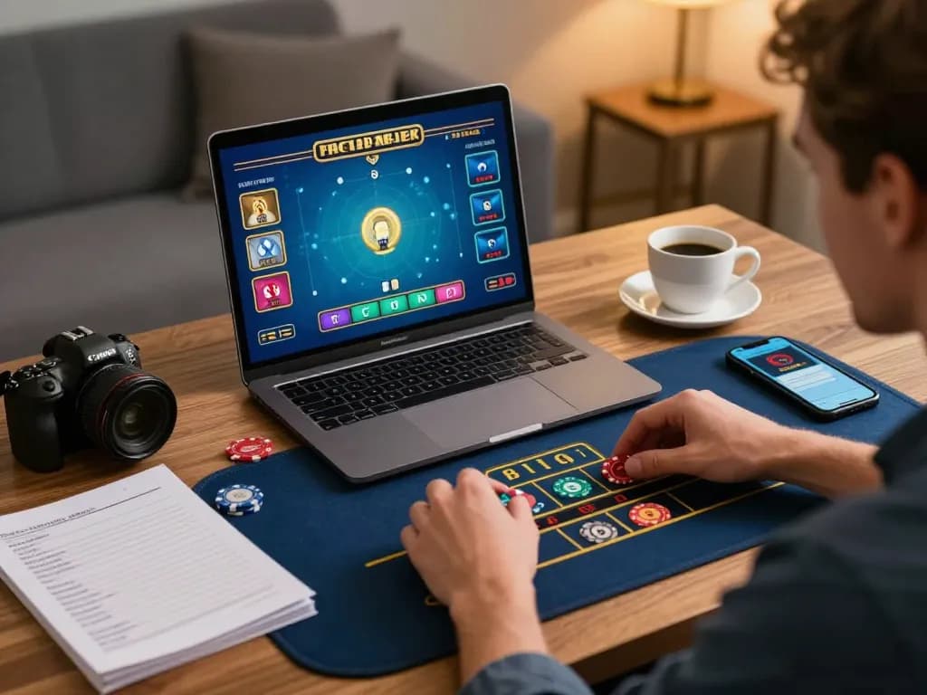 Engaging online baccarat session with crawfishasiancuisine strategy notes and betting chips in view.