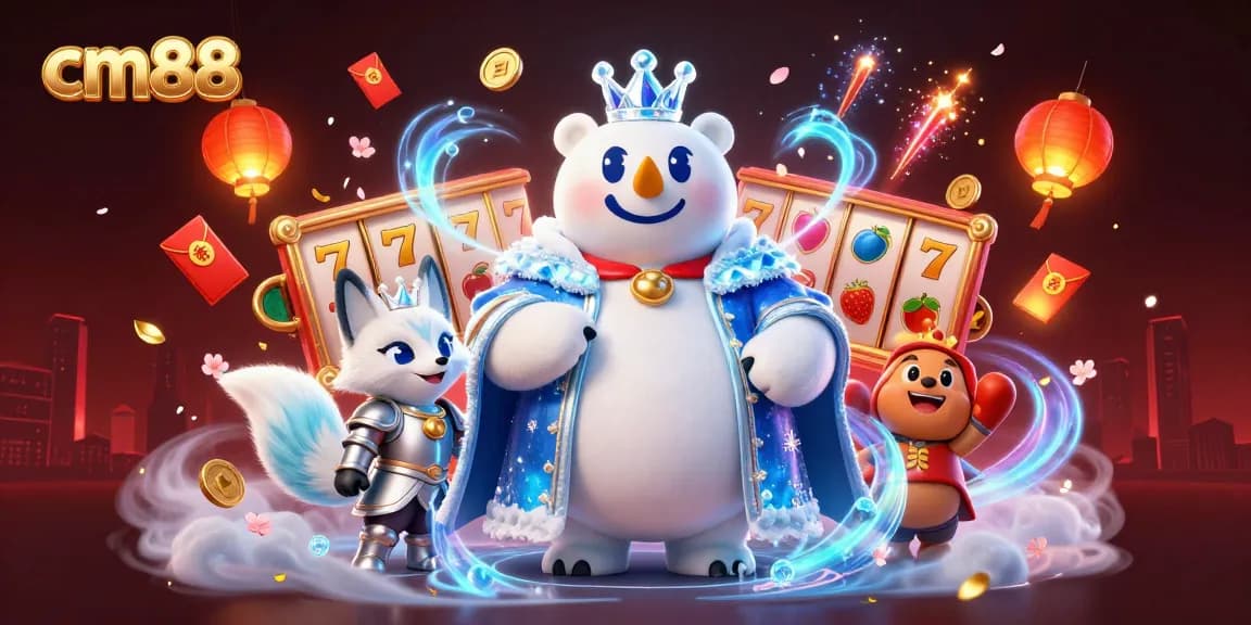 Spin the reels at cm88 with vibrant characters and dazzling casino elements in a thrilling 3D scene.