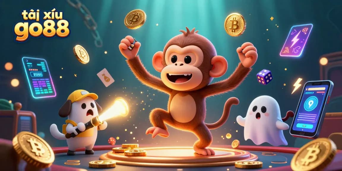 Experience the excitement of tài xỉu go88 with a lively gambling scene featuring engaging characters.