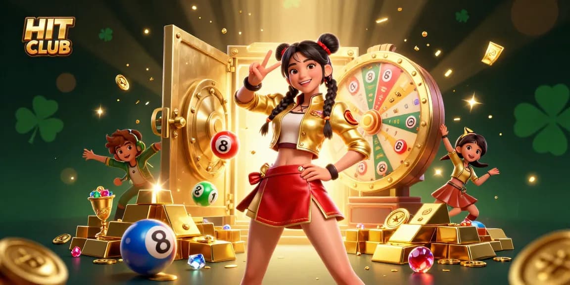 Experience the vibrant energy of HIT CLUB with stunning visuals of games and prizes.
