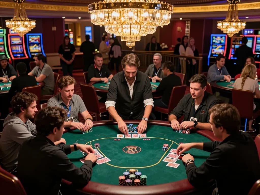Experience thrilling action at https://123hero.pro/ with intense poker tournament moments in a vibrant casino.