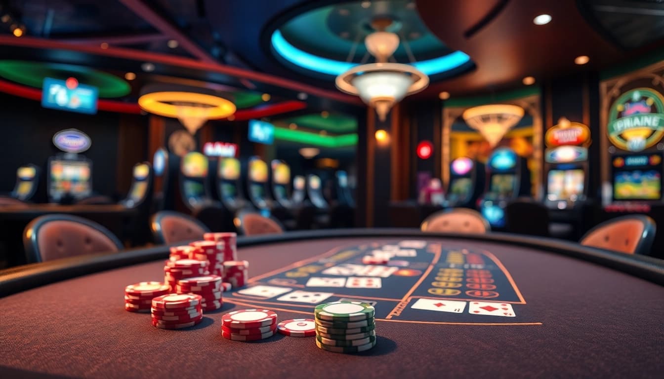 Spielen Sie aufregende Casinospiele auf casinospielen.de mit einem eleganten Spieltisch.