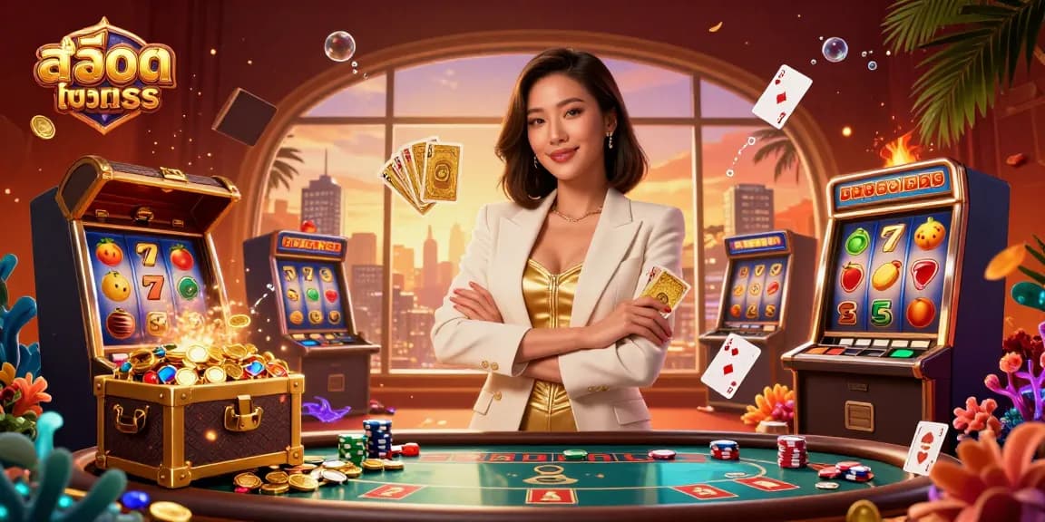Engage with the ultimate สล็อตทดลอง experience featuring gold coins and slot machines.