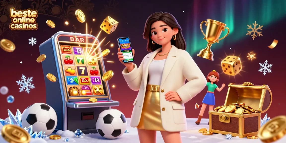 Experience the excitement of beste online casinos with a vibrant 3D illustration showcasing a thrilling gaming atmosphere.