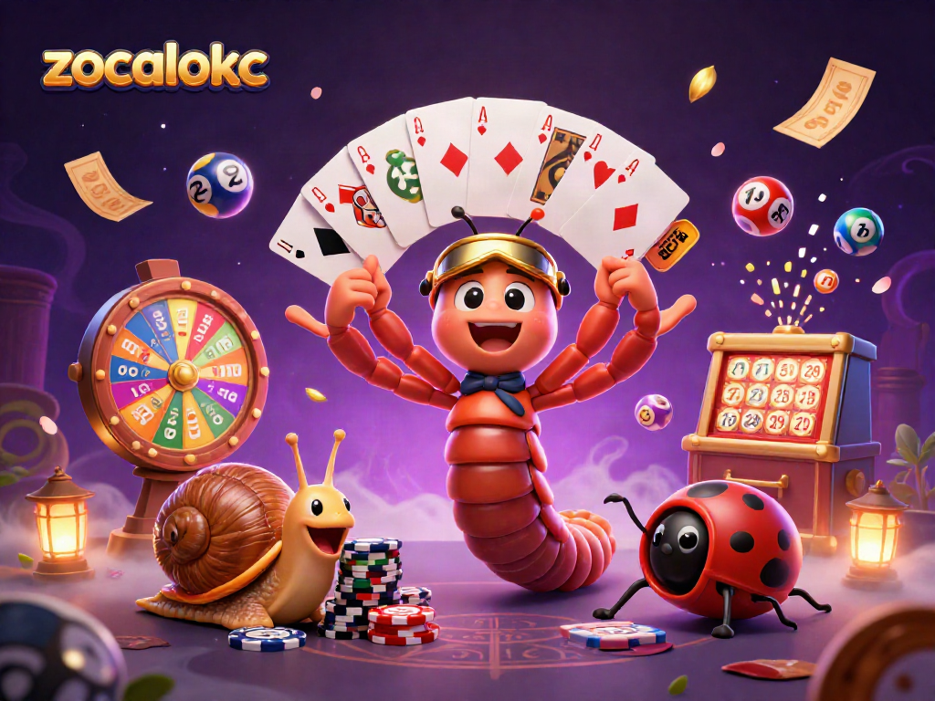 Experience thrilling games at zocalokc with vibrant characters in an exciting casino scene.