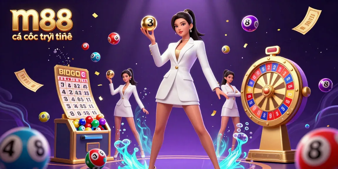 Tham gia m88 cá cược trực tuyến với các yếu tố casino năng động, một người phụ nữ châu Á lôi cuốn và hình ảnh sống động.