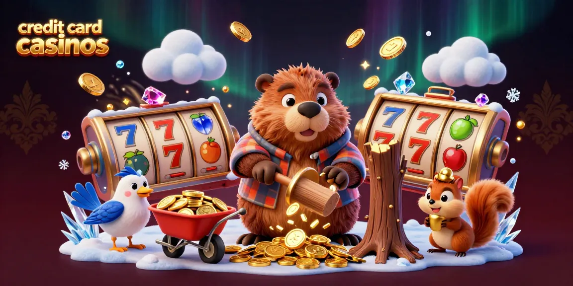 Feel the excitement of credit card casinos with a lively 3D illustration of animated characters enjoying the fun.