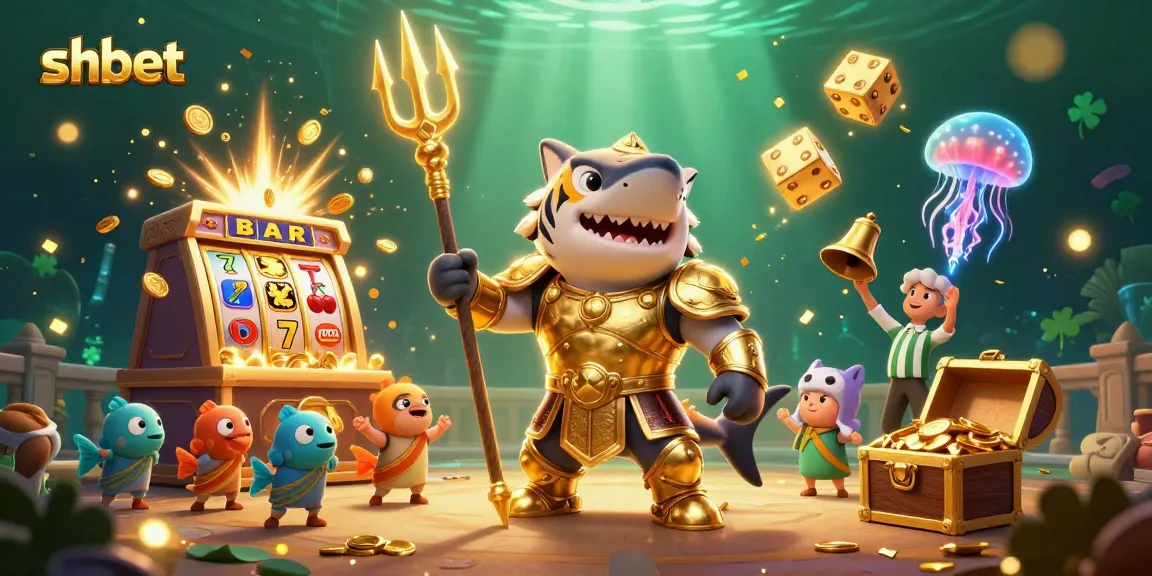 Experience thrilling jackpots at shbet with a dynamic underwater casino scene featuring a golden shark.