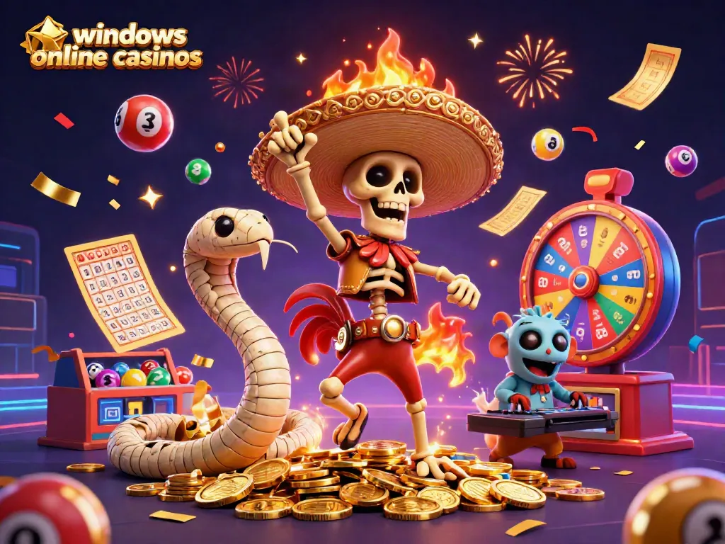 Win big at windows online casinos with fun characters and vibrant casino elements!