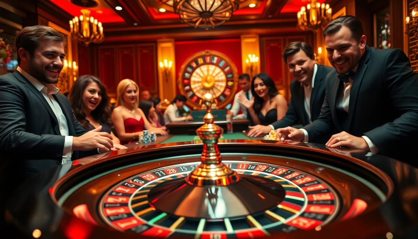 Experience the excitement of Casino roulette with vibrant players and a lively atmosphere