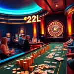 Players enjoying a thrilling gaming experience with the 22JL app at a luxury casino.