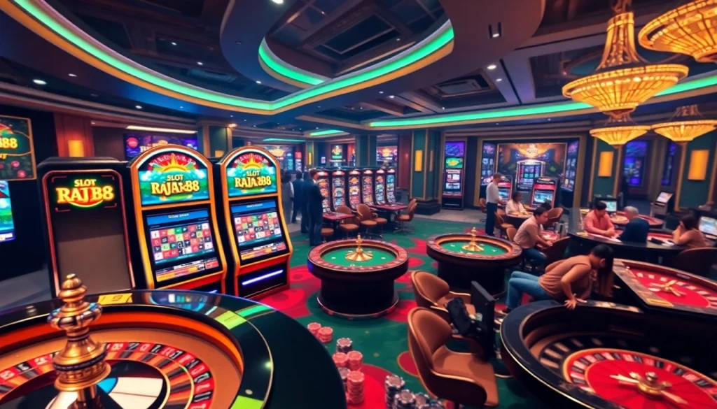 Engage in thrilling gameplay at Slot API Raja 88 with vibrant machines and excited players.