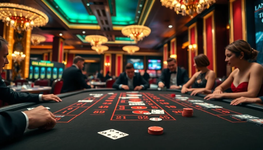 에볼루션 바카라 테이블에서 플레이어들이 카드 게임에 몰두하는 모습