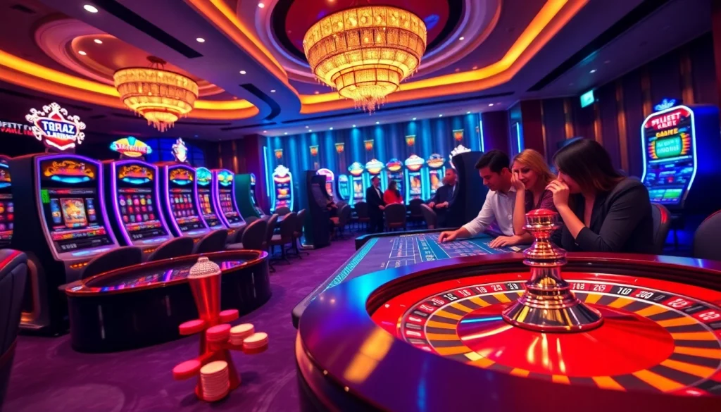 Engage in thrilling casino action at https://thabet.vegas/ with vibrant gaming tables and excited players.